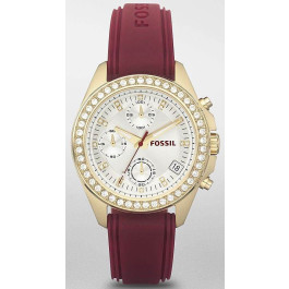 Watch strap Fossil ES2964 Silicone Red 18mm